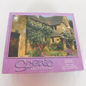 Cottage Cotswold England 1000 Piece Puzzle MB Landscape Scenic Selections Hasbro